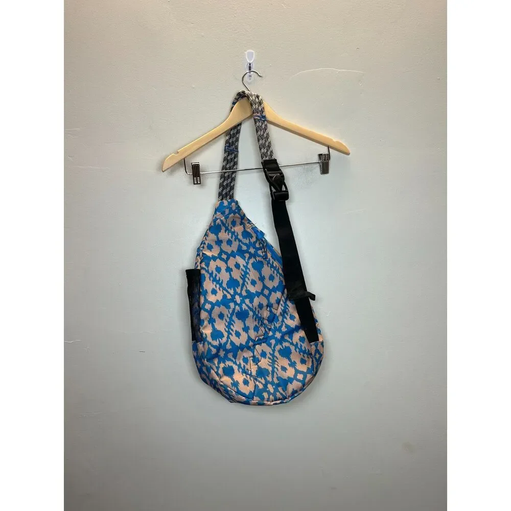 Kavu Men's Blue Multicolor Rope Sling back Swim Canvas Shoulder Bag EUC